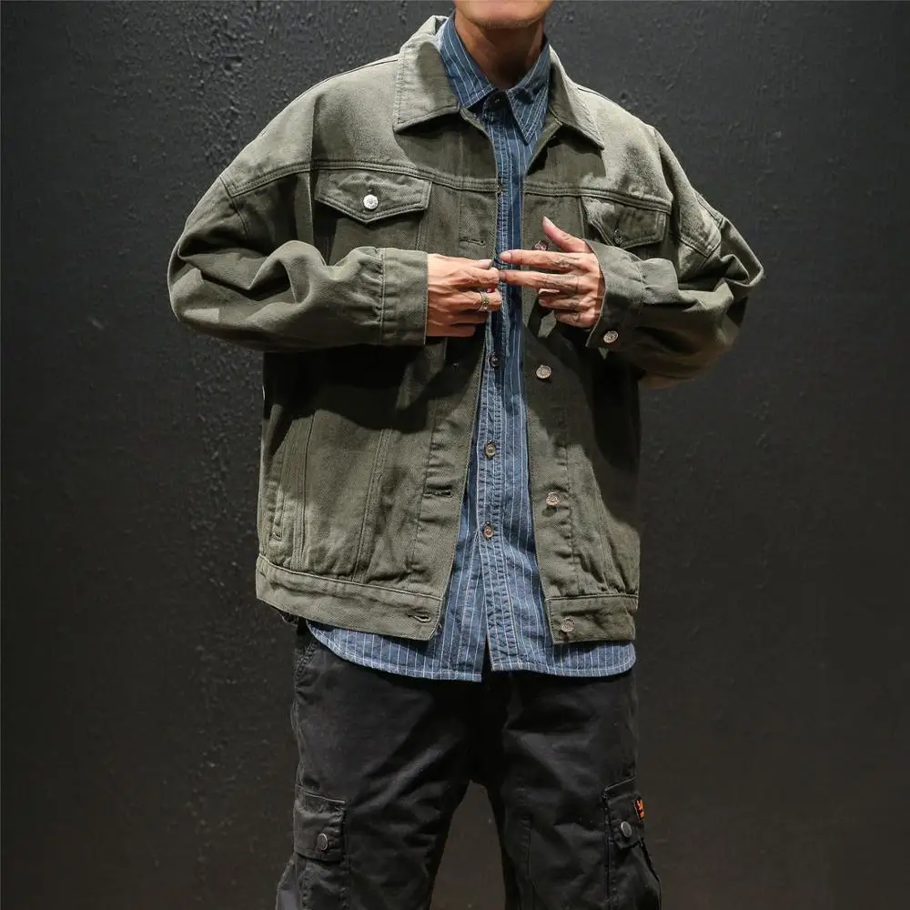 2019 New Men's Denim Streetwear Bomber Slim Fit Jacket Youth High Quality Cowboy Coats Black/red/white/green Windbreaker S-2XL