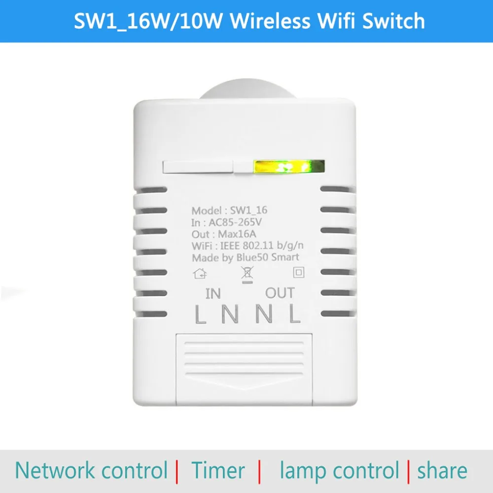 

SW1_16W/10W Wireless Wifi Switch Ewelink Smart Home Automation Module for iPhone Android 10A 16A