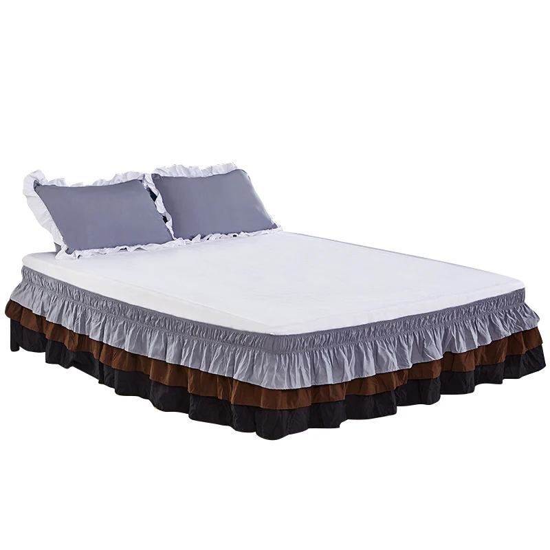 

Princess impact color three layers cake bed skirt without bed surface tightness bed apron elastic band bedspread free shipping