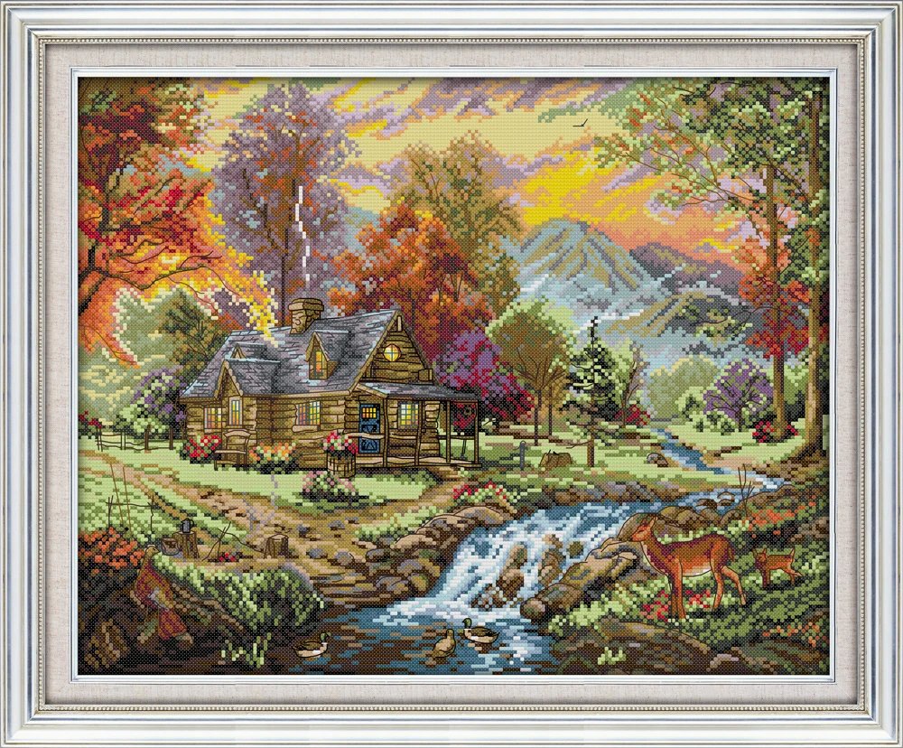 

Holiday Villa cross stitch kit animal18ct 14ct 11ct count print stitching embroidery DIY handmade needlework plus