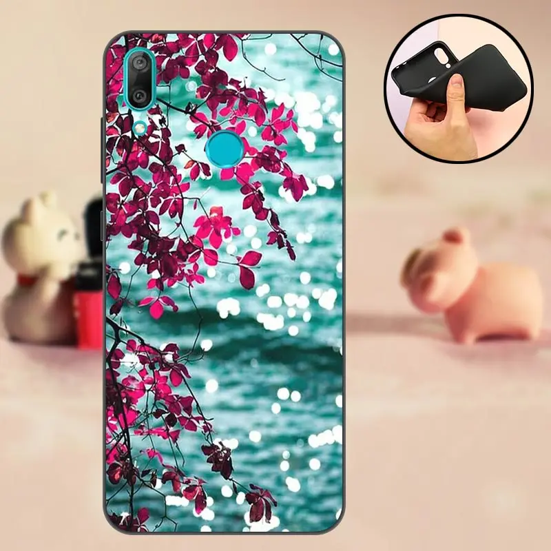 Силиконовый чехол для Huawei Y7 2019 Prime телефона черный мягкий матовый Y 7 из ТПУ 6 26