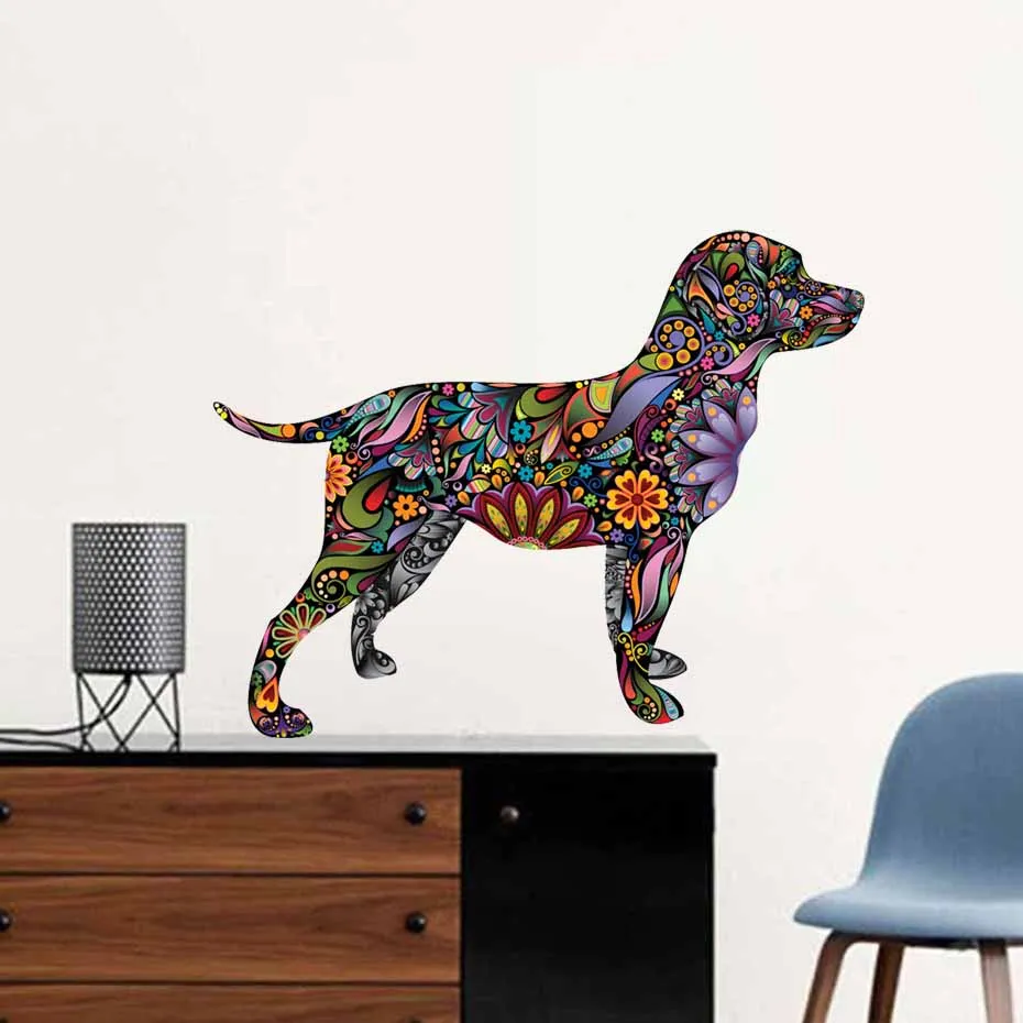 Labrador Dog Puppy Wall Sticker Diy Art Poster Vinyl Removable Wall