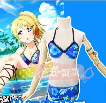 

love live cosplay costume AYASHI ELI bikini beach show dress wear suit Halloween anime cloth free shipping