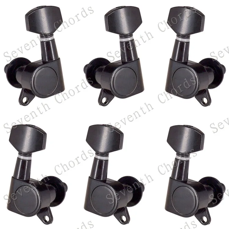 Набор 6 шт. Sealed-gear Guitar Tuning Pegs ключи тюнеры машинные головки для гитары-хромовый и черный и золотистый выбор