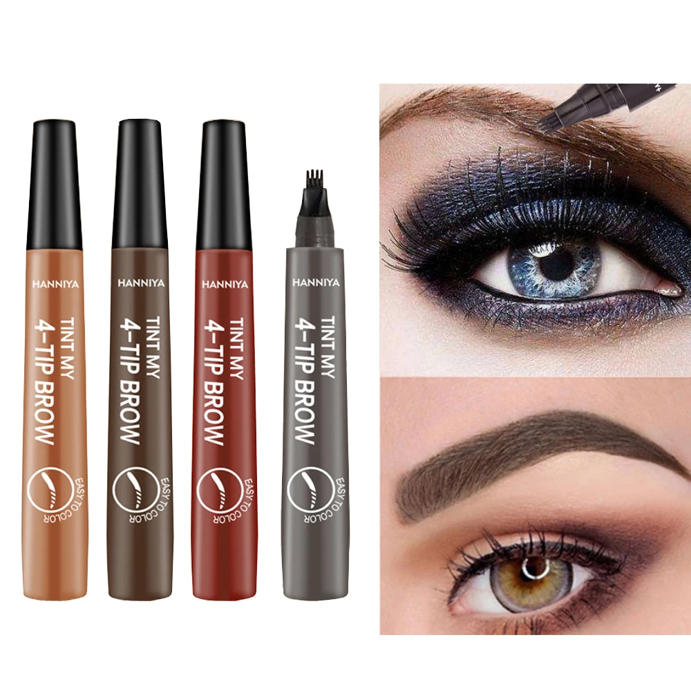 

Makeup Microblading Tattoo Eyebrow Pencils Waterproof Fork tip Eyebrow Tattoo Pen 4 Head Fine Sketch Enhancer Korean Cosmetics