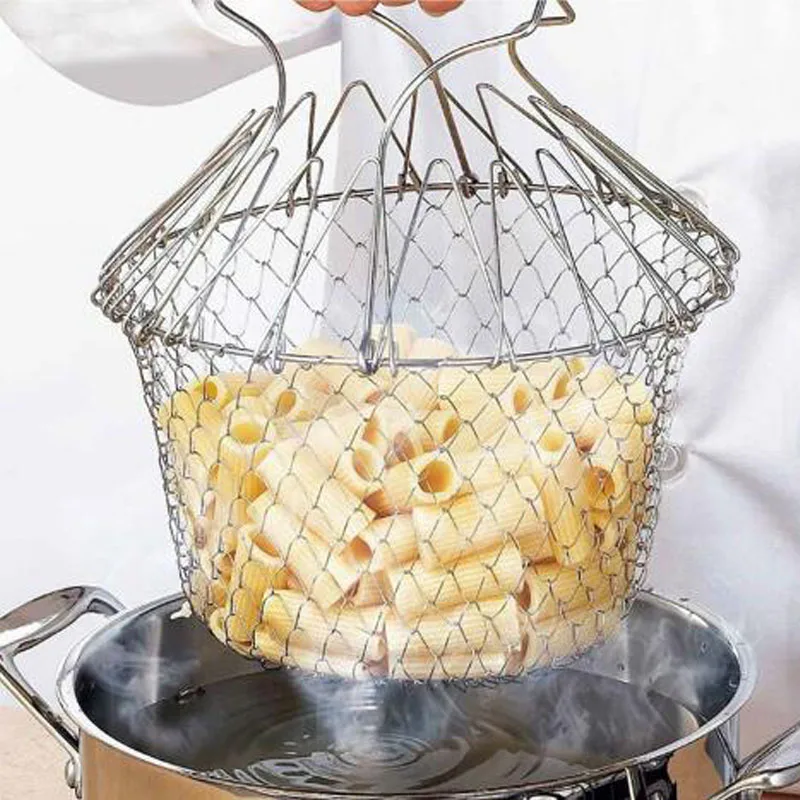 

Stainless Steel Chef Basket Kitchen Strainer Tools Filter