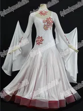 Women Ballroom Dance Competition Dresses Lady Sparkle Green Modern Tango Waltz Costumes New Style Standard Ballroom Dress,white,