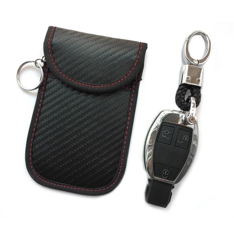 

Car Remote Control Shielding Key Pack Anti-theft and Anti-loss of Trumpet Double Shielding Signal Latest Carbon Fiber RFID
