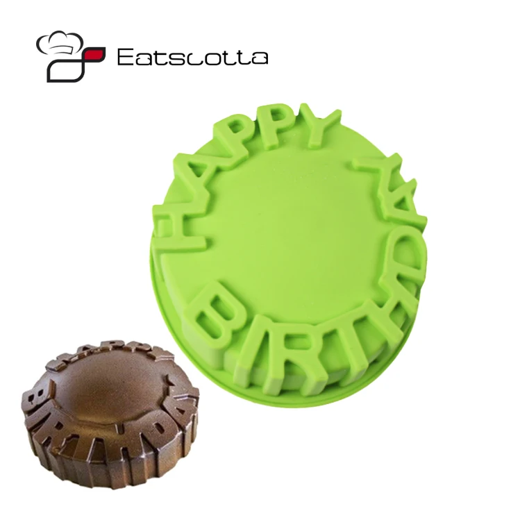 

Silicone Happy Birthday Round Cake Mold Pan Kitchen Baking Tools Mould Bread Pie Flan Tart Cakes Bakeware Decorating