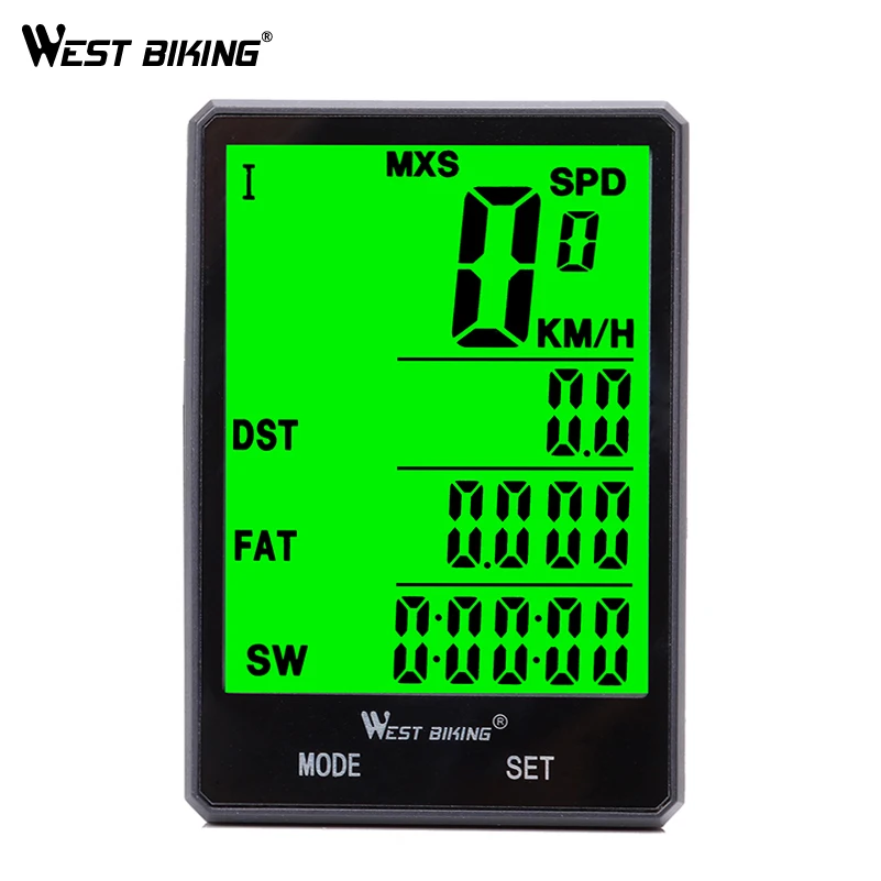 

WEST BIKING 4 Type Bike Computer 2.8" Speedometer Odometer Rainproof Cycling Measurable Temperature Stopwatch Bicycle Computer