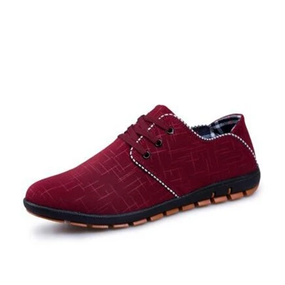 NPEZKGC/Новинка года; модная мужская обувь; сезон весна-лето; Высококачественная дышащая повседневная обувь; Мужская парусиновая обувь на плоской подошве со шнурками - Цвет: Red