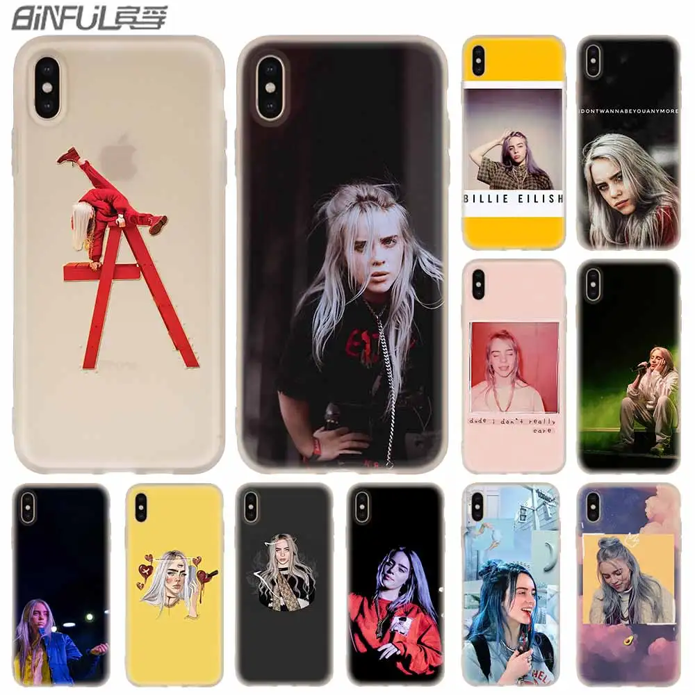 

Hot Billie Eilish Music Singer Cover Case Silicone soft for iPhone X 11 Pro XS Max XR 6 7 8 Plus 5 4 S 5.8 6.1 6.5 Phone Cases