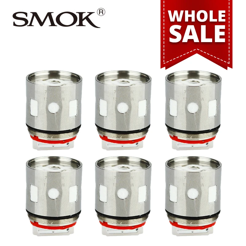 

Wholesale 10/20/50 pcs SMOK V12-T8 Coil Head for TFV12 Beast Tank Atomizer 0.16ohm Replacement Octuple coils E-cigs 3pcs/pack