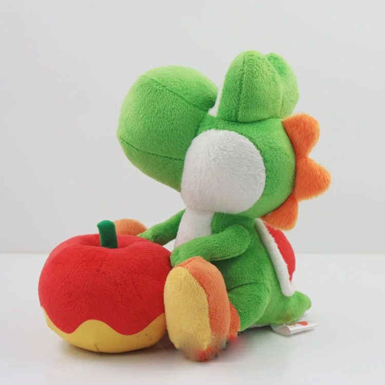 17 см Yoshi с яблоком плюшевые игрушки куклы Супер Марио Yoshi Плюшевые игрушки Рождественский подарок