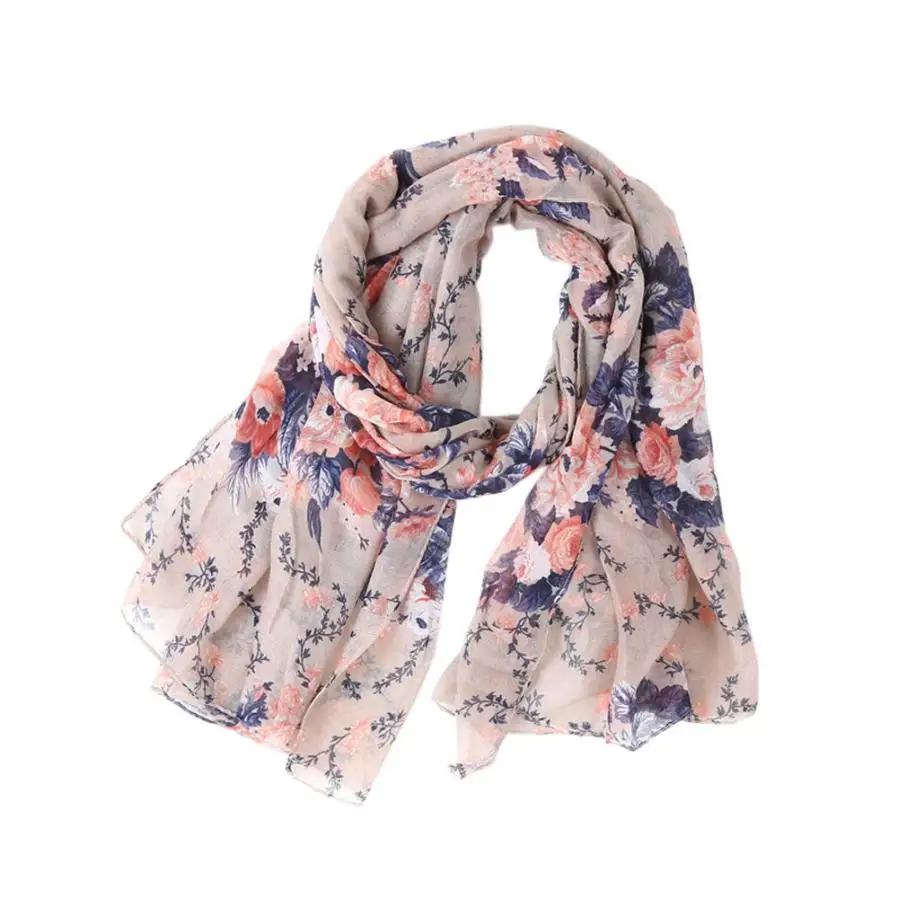 

W1016 Peony balloon pattern scarf women's flower printing long scarf girl lace warm shawl fashion hot section stole sjaal