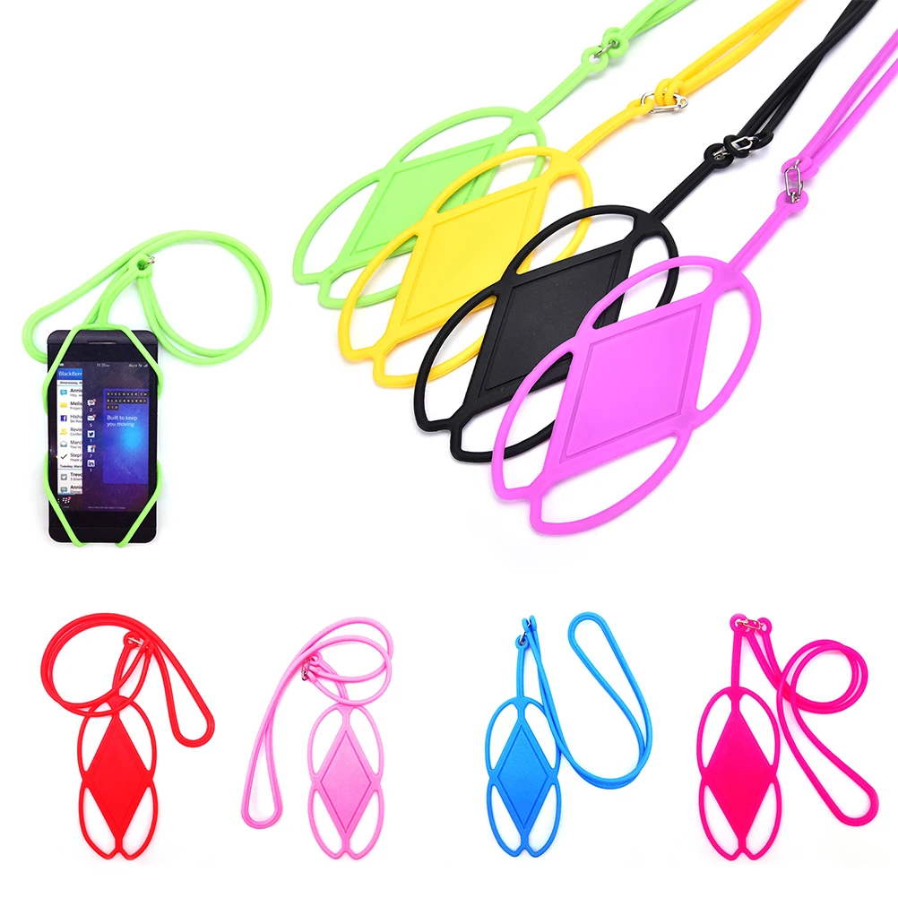 

Universal Silicone Cell Phone Lanyard Holder Case Cover Phone Neck Strap Necklace Sling For iPhone 6 7 5s HTC Samsung Xiaomi