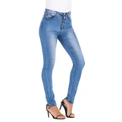 Женские джинсы скинни стильная рваность средняя талия карман боты вымытые Джинсы женские прямые брюки женские летние брюки D40