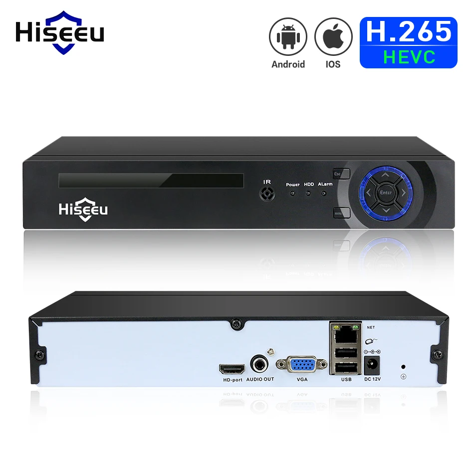 Hiseeu H.265 HEVC 8CH 16CH CCTV NVR for 5MP/4MP/3MP/2MP ONVIF 2.0 IP Camera metal network video recorder P2P for cctv system Hiseeu H.265 HEVC 8CH 16CH CCTV NVR for 5MP/4MP/3MP/2MP ONVIF 2.0 IP Camera metal network video recorder P2P for cctv system