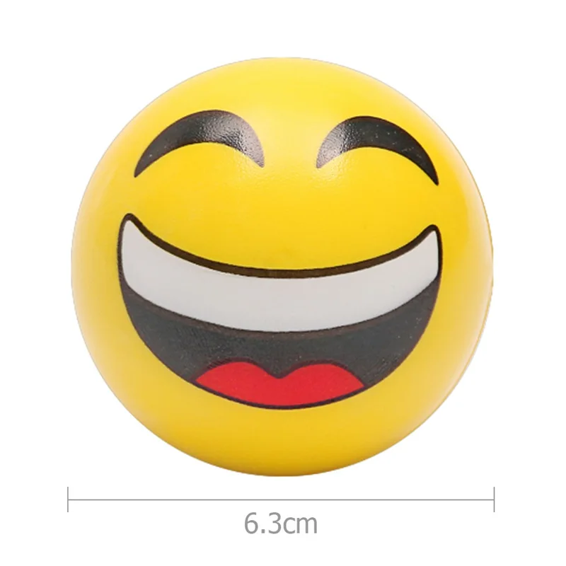 1 шт. 6,3 см выражение лица Squeeze Ball Toy Дети PU рука запястье упражнения эластичный медленный отскок мяч дети декомпрессионный мяч игрушка