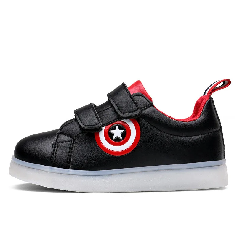 Mumoresip USB Charging Kids Shoes Glowing Sneakers LED Sneakers Light Up Boys Girls Shoes Captain America Led Luminous Sneakers Mumoresip USB Charging Kids Shoes Glowing Sneakers LED Sneakers Light Up Boys Girls Shoes Captain America Led Luminous Sneakers