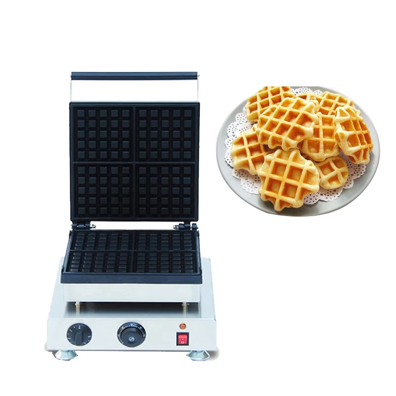 

Belgian Waffle Making Machine NP699 Taiwan Checkered Deep Grid 4pcs Waffle Cake Maker Machine Commercial Square Waffle Machine N