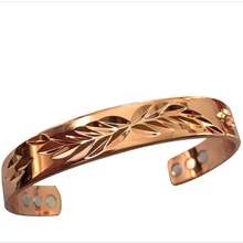  2018 New Arrival Couple Bracelet Bio Energy Wristband Knife Leaf Engraved Jewelry for Women Man AAA Rose Color Free Shopping 