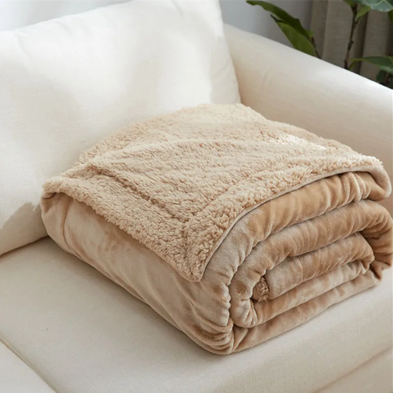 CAMMITEVER, утепленное Флисовое одеяло для дивана/кровати, микрофибра, плюшевое покрывало, Мантас, одеяло, зимний Роскошный домашний декор - Цвет: Шоколад