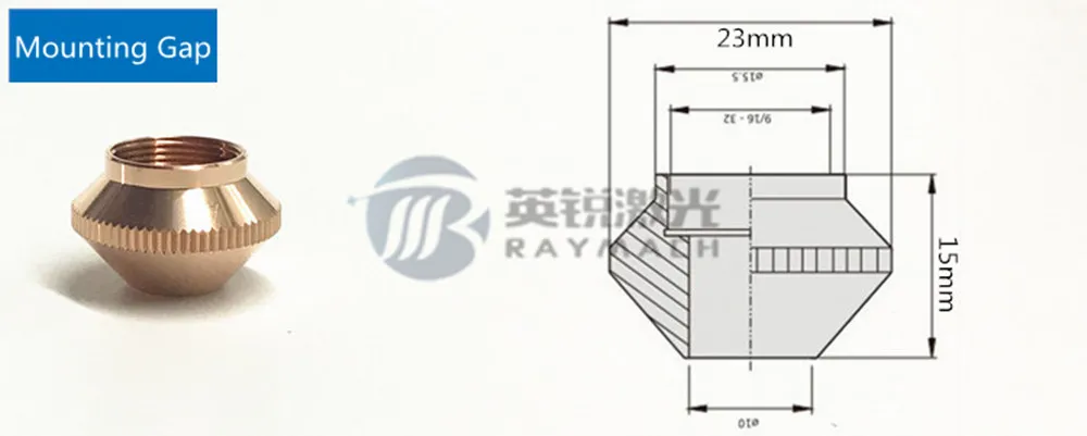 Пулевое лазерное сопло, основание, лазерный монтажный зазор Lasermech, волоконная Лазерная режущая головка DNE, волоконное лазерное сопло