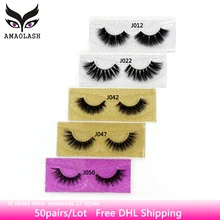 AMAOLASH 50 Pairs False Eyelashes 3D Mink Lashes Extension Makeup Mink Eyelash Natural Long Lasting Volume Eye Lashes Free DHL lehuamao mink eyelashes 3d mink false eyelashes handmade mink collection 3d dramatic lashes 50 pairs eyelash extension free dhl