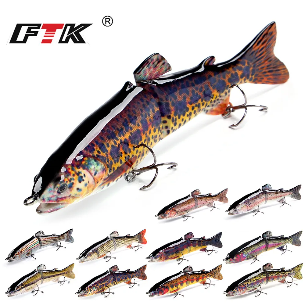 

FTK Fishing Lure Bass Wobblers Tackle 1pc 2 Segments 185mm/65g Assorted Floating Swim Bait Hard Sinking Topwater Crankbait HF