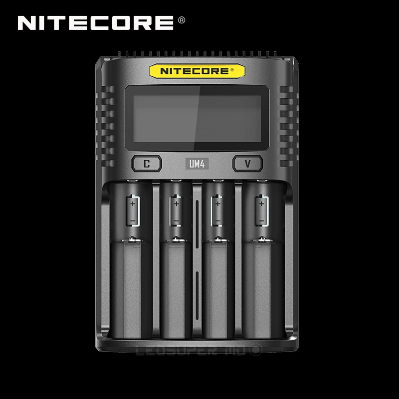 Интеллектуальное зарядное устройство Nitecore UM4 с четырьмя слотами USB совместимое