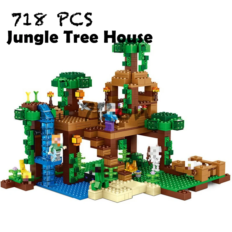 Совместимость с 21125 модели строительные игрушки 718 деревья из джунглей шт. мой мир 10471 дом строительные блоки игрушки и хобби