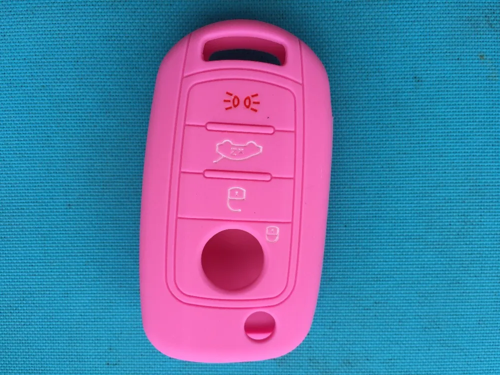 1Pc Silicone Car Key Case Cover For Fiat 500X Toro Tipo Egea 3 Buttons Remote Holder Flip Folding Protector For Dodge Neon Parts