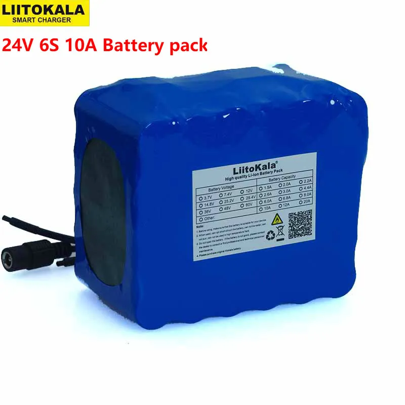 

LiitoKala 24V 10Ah 6S5P 18650 Battery li-ion battery 25.2v 10000mAh electric bicycle moped /electric battery pack