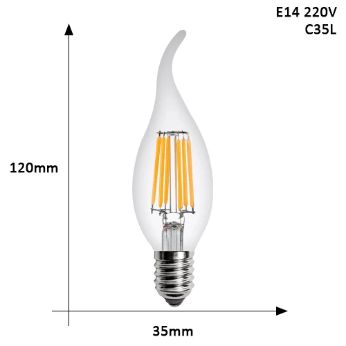 E27 светодиодный Эдисон лампы E14 светодиодный светильник 2W 4W 6W 8W 220V ретро лампы Винтаж Свеча светильник C35 C35L A60 G45 Bombillas светодиодный светильник лампочка - Испускаемый цвет: C35L