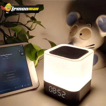 

LemonMan Multifunction Mini portable speaker Touch LED Alarm Clock Calendar Wireless Bluetooth Speaker Stereo Bass Sound Box