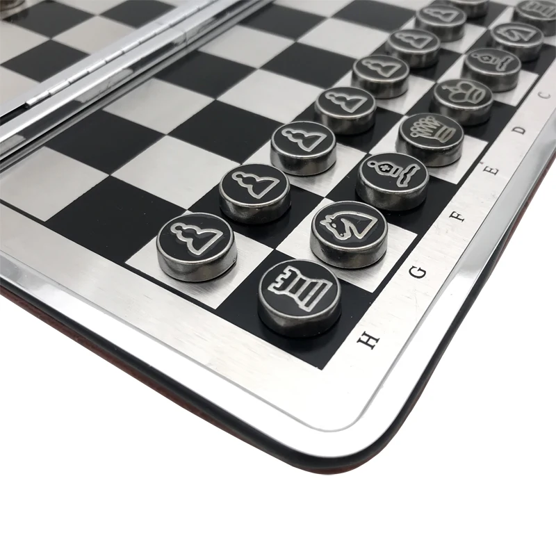 Hot Al Alloy Material Portable Mini Magnetic Folding Chess Set Children Educational Toys China Leather National Style Board Game Hot Al Alloy Material Portable Mini Magnetic Folding Chess Set Children Educational Toys China Leather National Style Board Game