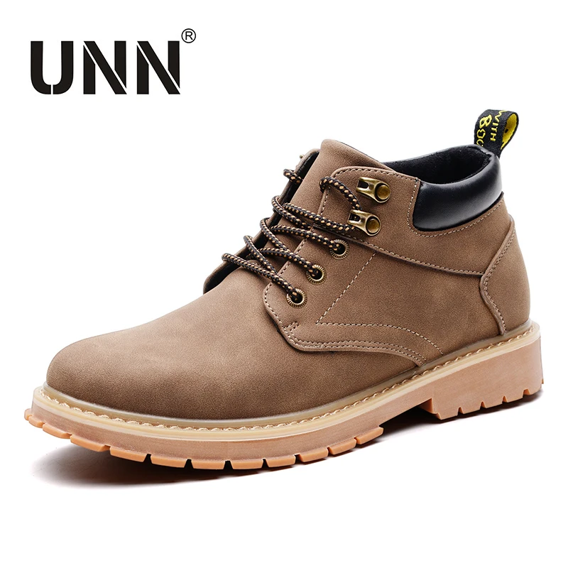 

UNN Martin BootsShoes British Style Casual Shoes Men Business suits Work Men Non-slip High Help Climbing Shoes keep Warm winter