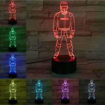

Nigh Light Car Racing Driver Avigator 3D Lamp Lighting LED Bulb Multi-color Flash Fade Holiday Gift for Friends Fans Collection
