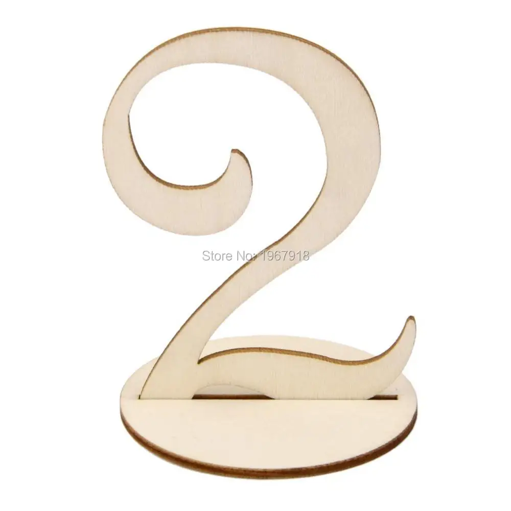 1-10 Wood Table Number, Rustic Wedding Centerpieces Decoration Table Stand, Wooden Table Numbers for Wedding Party (4)