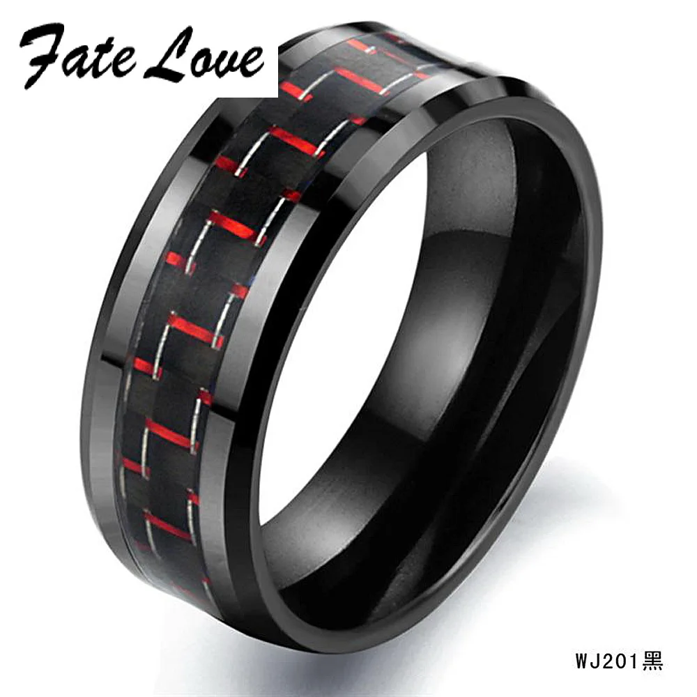 

fashion trend tungsten carbon fiber ceramic ring wj200 black and white ceram for men FL201