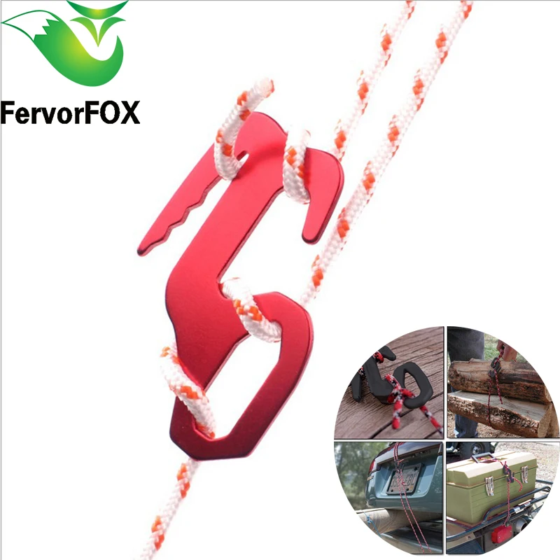 De alta calidad de Aleación de Aluminio Carpa Axeman Paracord Hebilla Cuerda Extractor Ajustar Equipo Al Aire Libre Kit de Viaje de Tipo De Línea