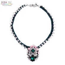 2017 New High Quality bib fashion luxury choker design crystal pendant necklace necklaces pendants statement jewelry