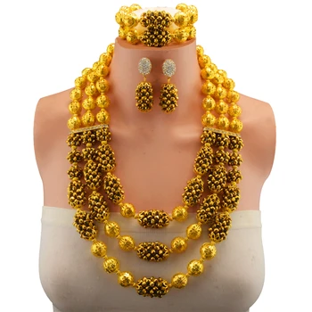 

2018 New Nigerian Wedding African Bead Jewelry Set Crystal Jewelry Sets Bridal Jewelry Sets Bisuteria Kristal Taki Wedding Dress