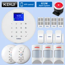 KERUI G17 беспроводная домашняя GSM система охранной сигнализации приложение управление питомец PIR детектор движения датчик детектор дыма охранная сигнализация комплект