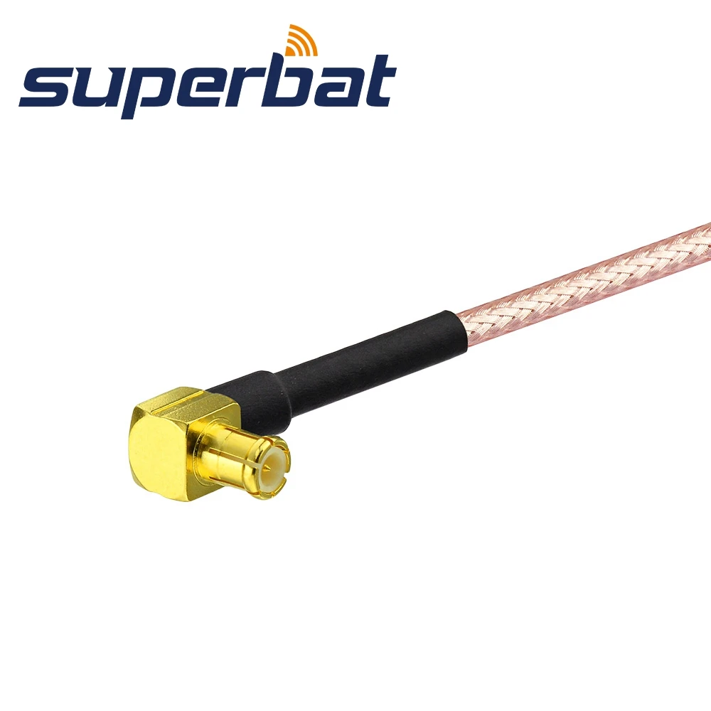 Superbat MCX Штекерный разъем правый угол MMCX Джек Женский прямой помощью соединительного кабеля RG316 15 см для Ericsson W30/W35