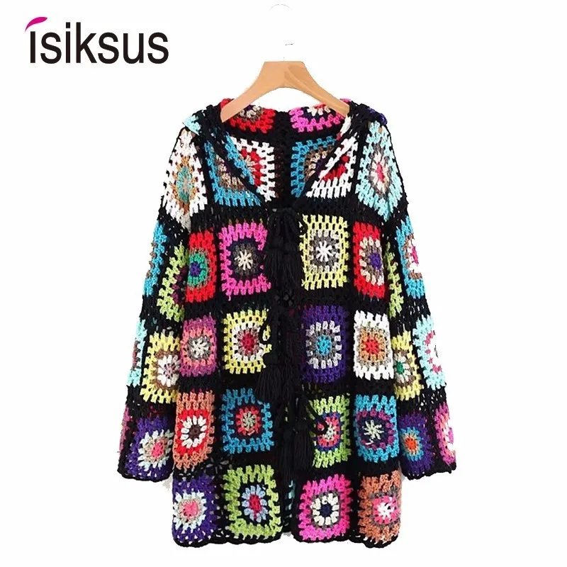 Isiksus 2018 O-neck Stripe Knitted Rainbow Autumn Women Cardigan Sweater Shrug Long Sleeve Casual Female Jumper For Girls SW003