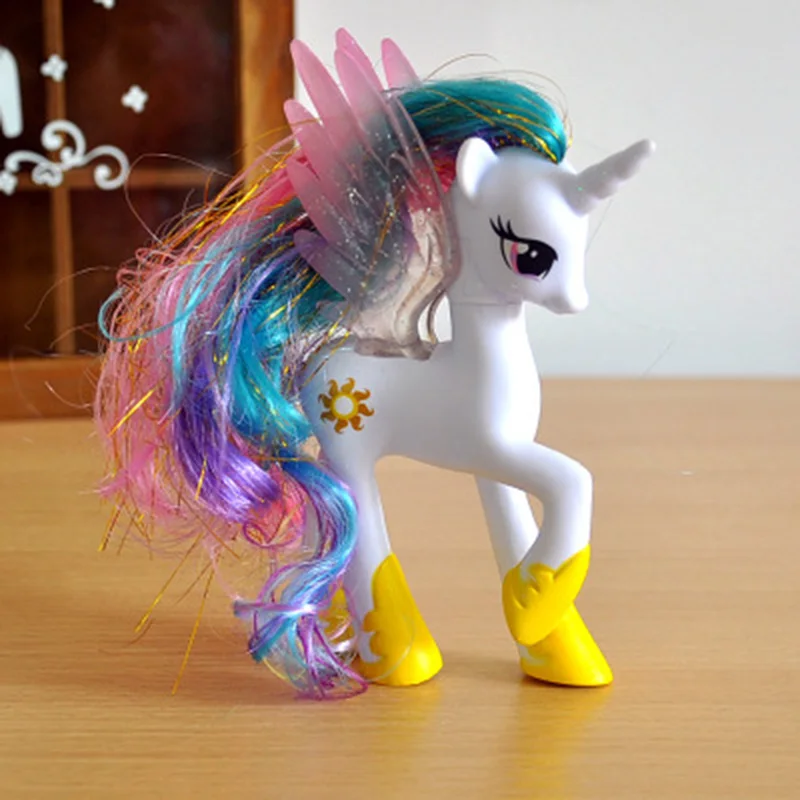 HOT-14cm Unicorn Princess Luna Nighemare Moon Celestia Princess Rainbow Kid Toy 