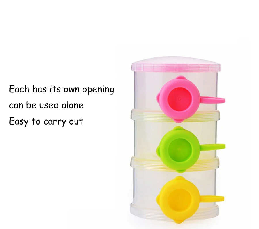 Контейнер для детского питания портативная трехслойная коробка для сухого молока цветной ящик тип коробка для сухого молока комплекты для малышей в коробке