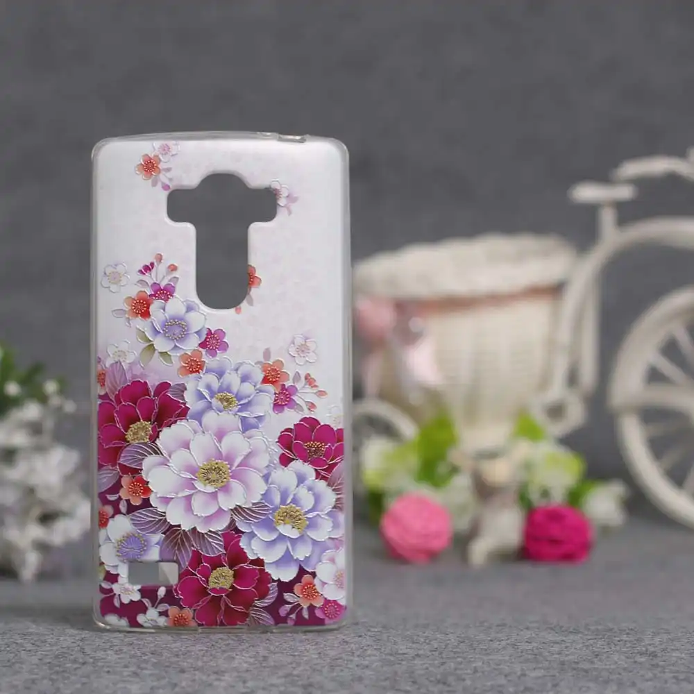 Чехол для LG G4Beat мягкий силиконовый чехол накладка с рисунком цветов G4S G4 Beat G4s H736
